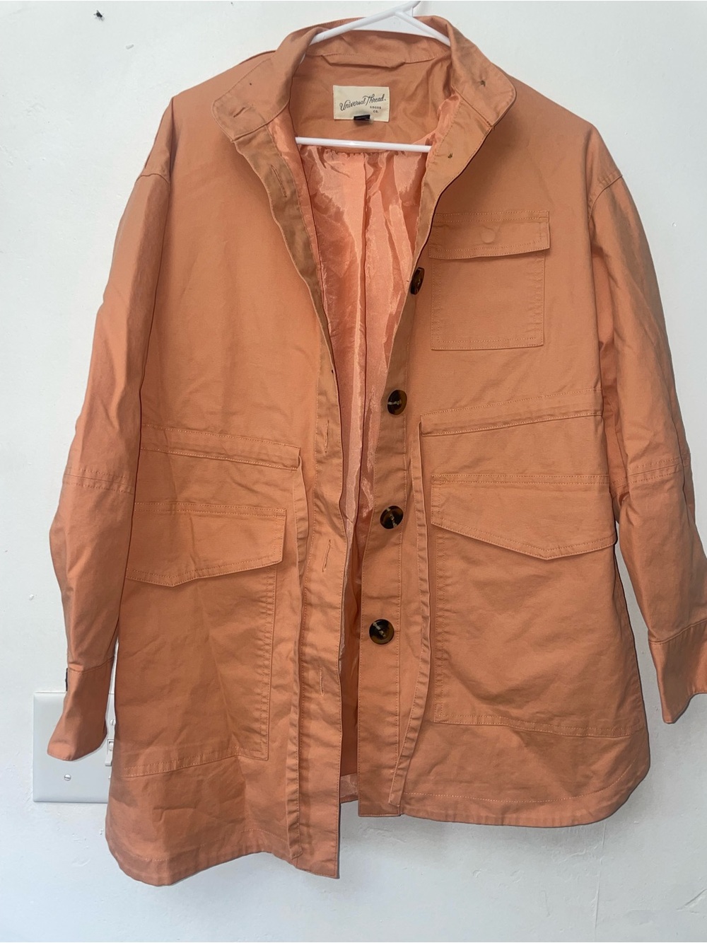 NWOT Universal Thread Women’s XS Oversized Coral Utility Field Jacket